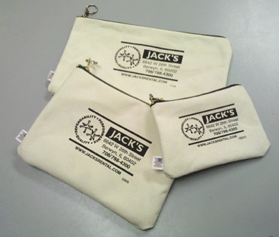 Custom Jax canvas bag samples